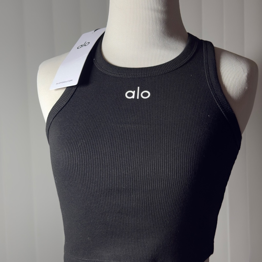 ALO Yoga Black Ribbed Tank